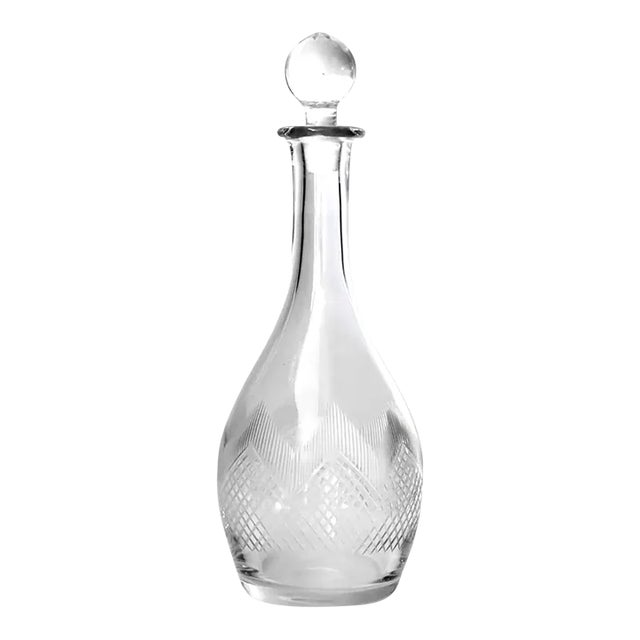 Antique French Cut Glass Decanter For Sale