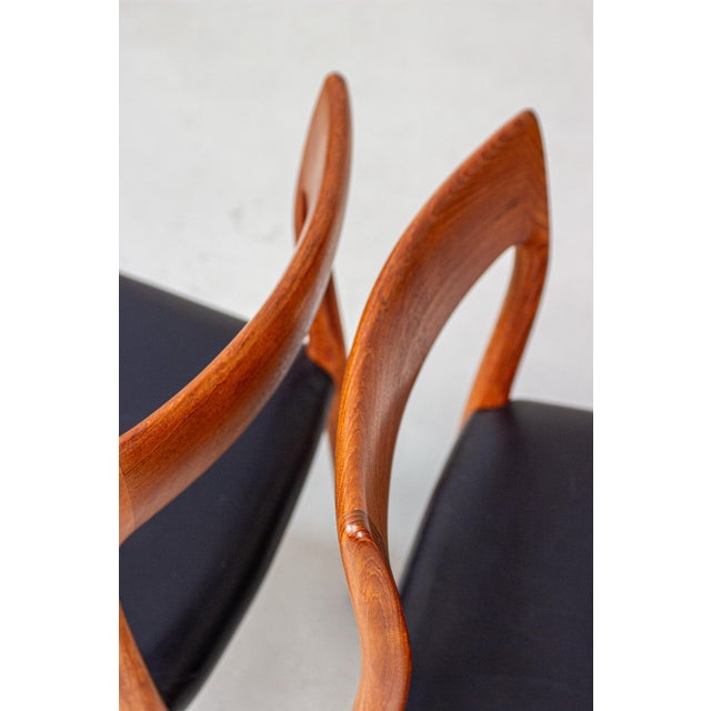 Wood Danish Model 77 Chairs in Teak by Niels Otto (N. O.) Møller for J.L. Møllers, 1960s, Set of 2 For Sale - Image 7 of 18