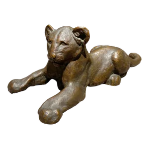 1950’s Original Mid-Century Modern Bronze Lion Cub Sculpture