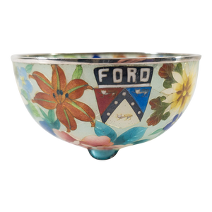 20th Century Japanese Plique a Jour Cloisonne Enamel Bowl With Ford Emblem