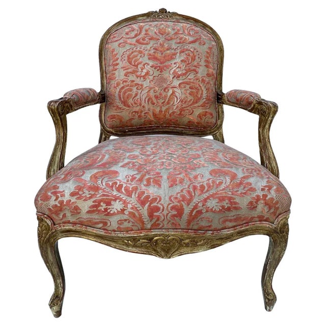 Late 19th Century Polychromed and Gilded Louis XV Style Armchairs - A Pair For Sale - Image 5 of 11