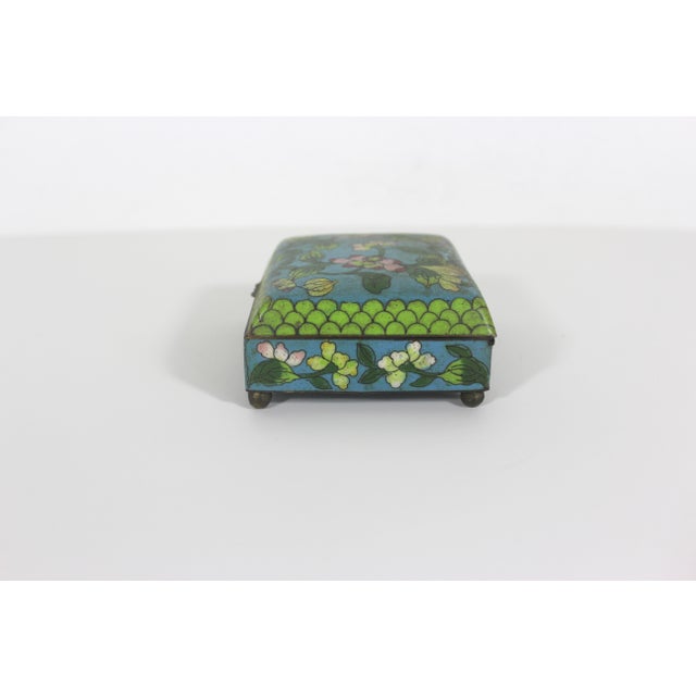Antique Chinese Floral Cloisonné Box For Sale - Image 9 of 12