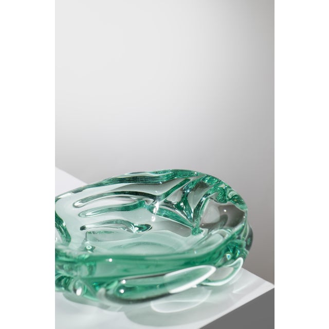 Turquoise Vintage Green Murano Glass Ashtray by Archimede Seguso for Seguso Vetri Darte, 1940s For Sale - Image 8 of 9
