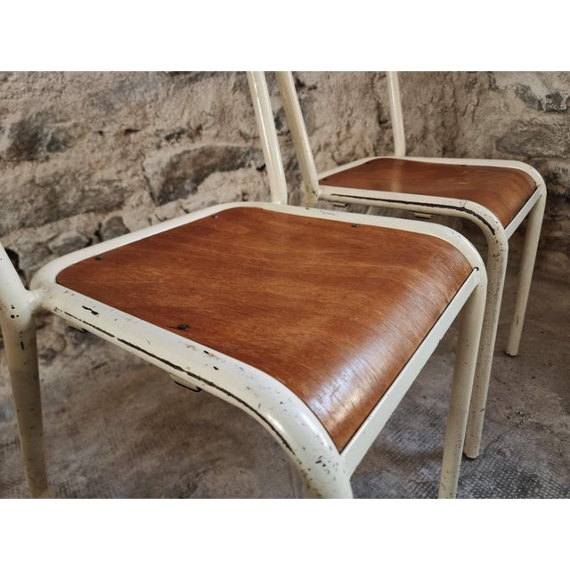 Vintage French Stackable School Chairs in Beech Plywood, 1970s, Set of 9 For Sale - Image 15 of 17