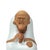 This finely crafted miniature ceramic figurine depicts Damo (Bodhidharma) seated in quiet contemplation, swathed in a...