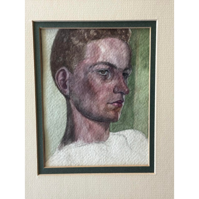Mid 20th Century Vintage Original Male Portrait, Framed For Sale - Image 5 of 9
