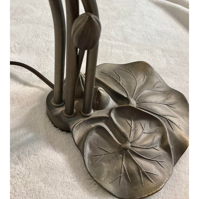Tiffany Styled Pond Lily Three Light 16"Tall Table Lamp For Sale - Image 11 of 12