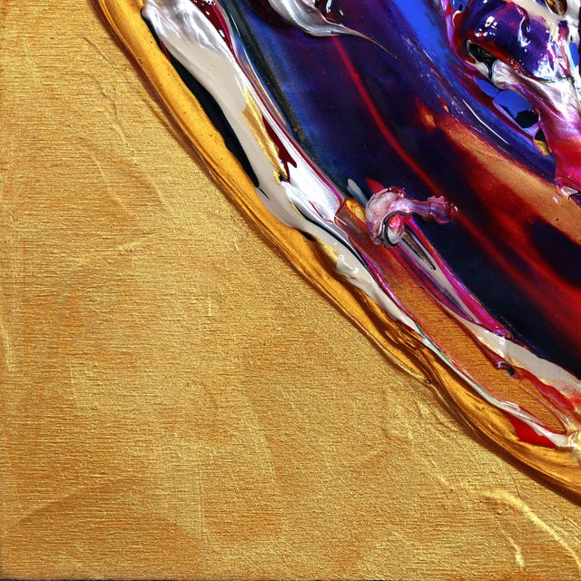 Wood Divine Spark of Love XXXXXX - Colorful Impasto Textured Heart Painting on Wood by Cynthia Coulombe-Bégin For Sale - Image 7 of 9