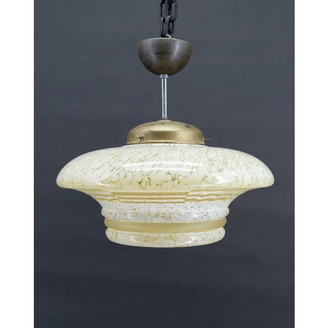 Modern Art Deco Pendant Light in Acid-Etched Glass, 1930 For Sale - Image 10 of 10