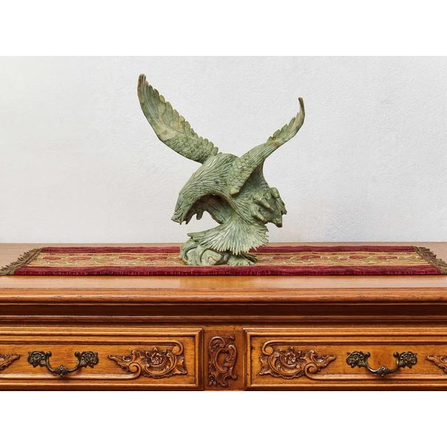 Hand-Carved Stylized Eagle in Soapstone For Sale - Image 11 of 12