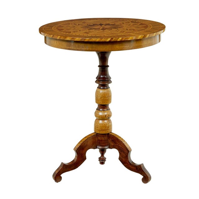 Wood Italian Inlaid Walnut Sorrento Table, 1880s For Sale - Image 7 of 7