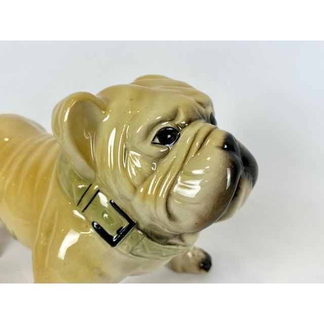 Large Vintage Bulldog Dog Figurine in Porcelain, 1960s For Sale - Image 4 of 10