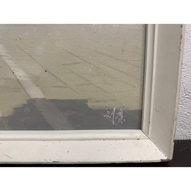 1970s Liu Lin Temple of Heaven Peaking Oil on Canvas Architectural 20th Century Realism China For Sale - Image 5 of 6