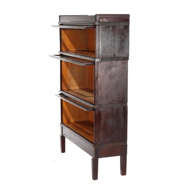Wood Antique Macey Arts & Crafts Mission Mahogany Stack Barrister Bookcase C1920 For Sale - Image 7 of 12