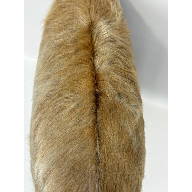 Champagne 18” X 18” Premium Colombian Champagne Long-Haired Cowhide Pillow Cover - Handcrafted by Pablo Sota Designs For Sale - Image 8 of 11