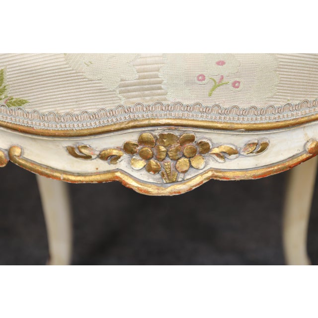 Set 4 Louis XV Style Paint Decorated French Dining Room Chairs For Sale - Image 9 of 18