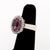 Contemporary Purple Gemstone, Diamond, and 10k White Gold Cocktail Ring For Sale - Image 3 of 8