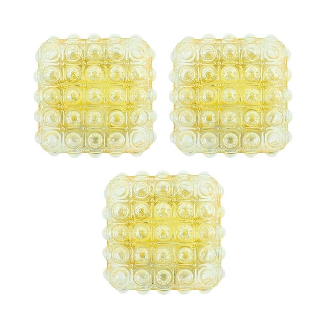 Mid-Century Modern Amber Bubble Glass Wall Lights attributed to Helena Tynell for Limburg, 1970s For Sale - Image 4 of 10