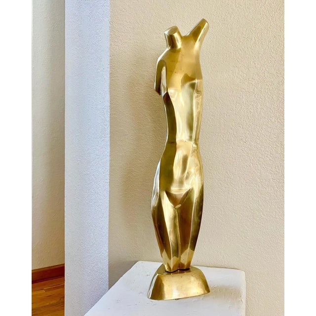 Contemporary Brass Nude Sculpture by Listed Artist Emiel De Block For Sale - Image 3 of 10