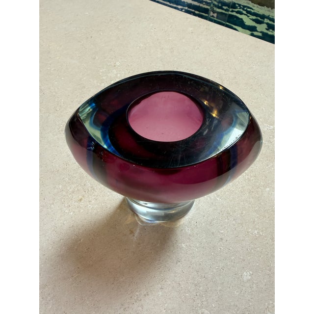 A sculptural Murano glass vase designed by Flavio Poli for Seguso, showcasing the designer’s celebrated mastery of the...