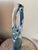 Late 20th Century Signed A. Tablonski Polish Art Glass Sculpture -- 18" Blue Green Crystal Modernist Vase For Sale - Image 10 of 13