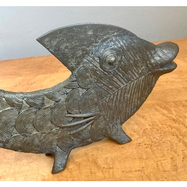 Mid 20th Century Mid-Century Modern Bronze Fish Figurine For Sale - Image 5 of 18