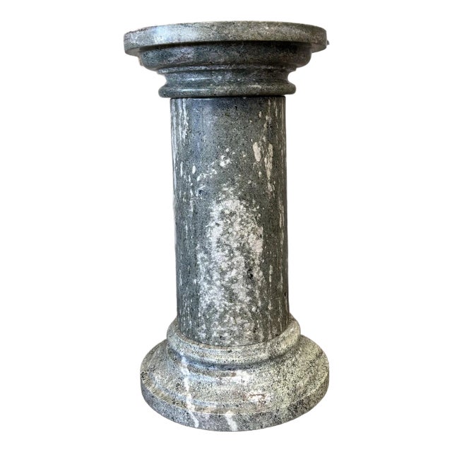 Vintage Green Marble Pedestal #2 For Sale