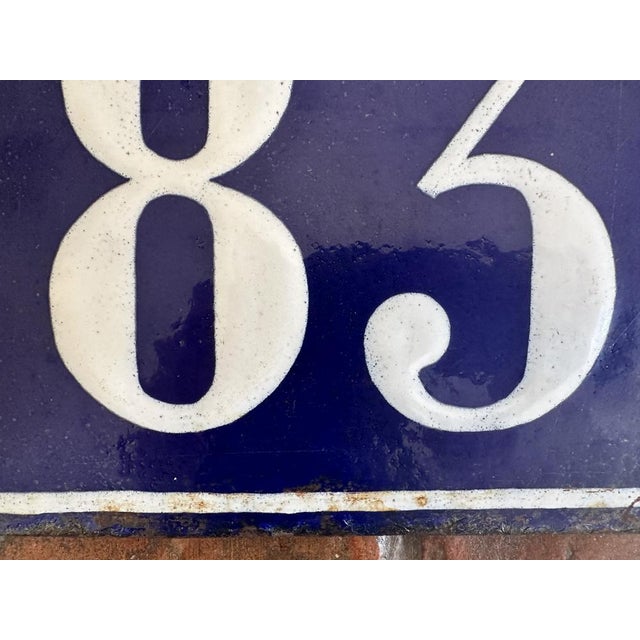 Antique French Enamel House Number Plaque, 1900 For Sale - Image 5 of 14