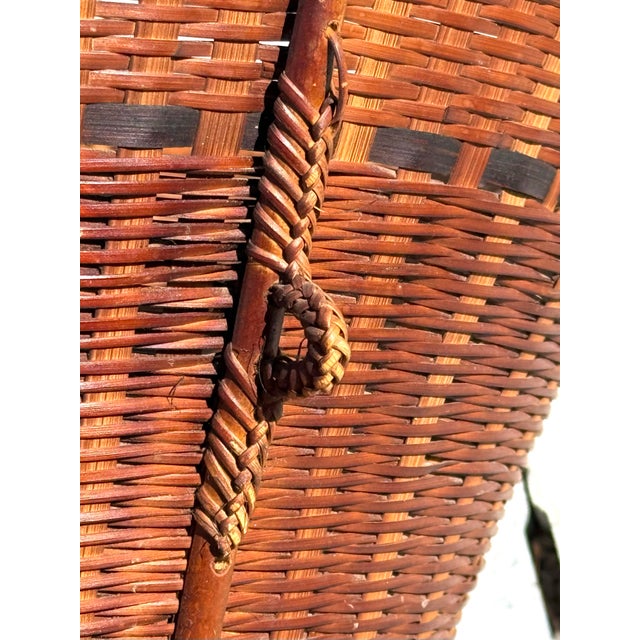 Asian Hand Woven Bamboo, Wicker Decorative Basket For Sale In New York - Image 6 of 12