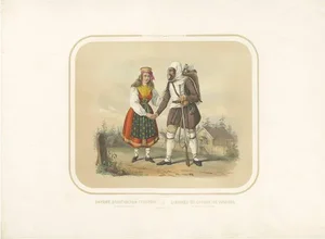 Lemercier, People from Vologda, 1860s, Print