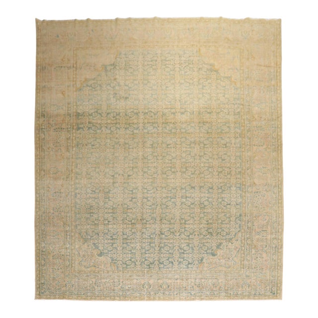 Zabihi Collection Light Green Persian Room Rug For Sale