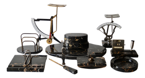 Art Deco Marble Desk Stationary Set by Jakob Maul, Germany, 1920s, Set of 10