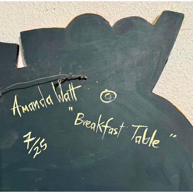 Amanda Watt, Pop Art Painting Carved Wall Sculpture Amanda Watt Breakfast Table Vibrant Color, c.1996 For Sale - Image 9 of 10