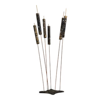Jere Style 1960's Cattails Kinetic Brutalist Abstract Kinetic Metal Sculpture For Sale