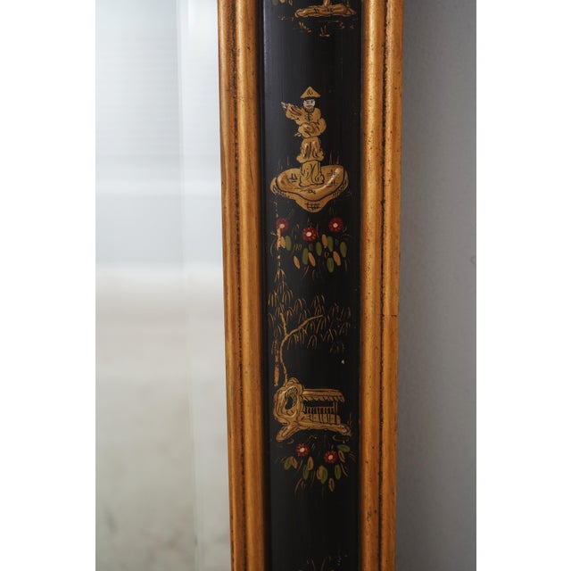 Friedman Brothers Black & Gold Chinoiserie Rectangular Wall Mirror For Sale In Philadelphia - Image 6 of 11