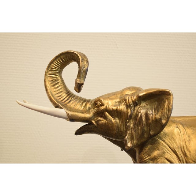 Irénée Rochard, Elephant with Baby, 1920s-1940s, Golden Spelter For Sale - Image 6 of 17