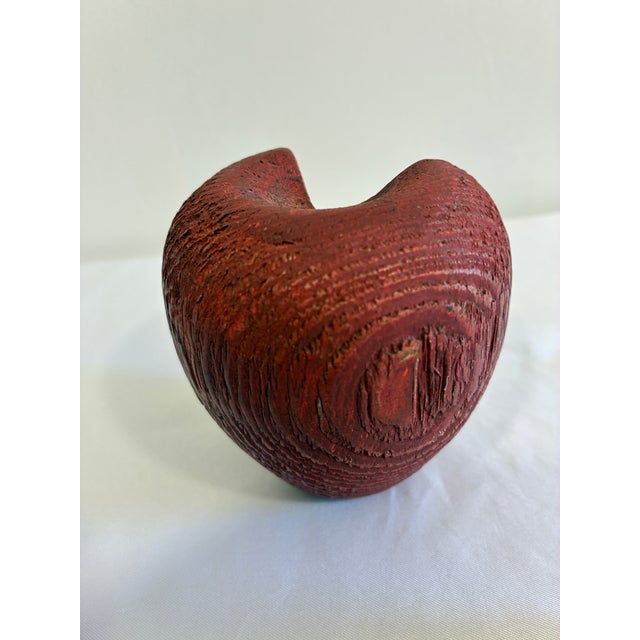 Farmhouse Signed Chris Colby Carved Wood Apple Sculpture, Maine Folk Art For Sale - Image 3 of 10
