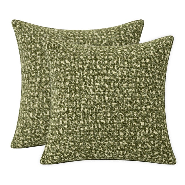 ⭐️ Ships Within 2 Days On the Front: Designer Woven Fabric On the Back: Neutral Linen Fabric Indoor Outdoor Pillow All...