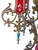 1910s Cast Brass Semi Flush Ceiling Light With Red and Blue Embellishments Circa 1915 For Sale - Image 14 of 16