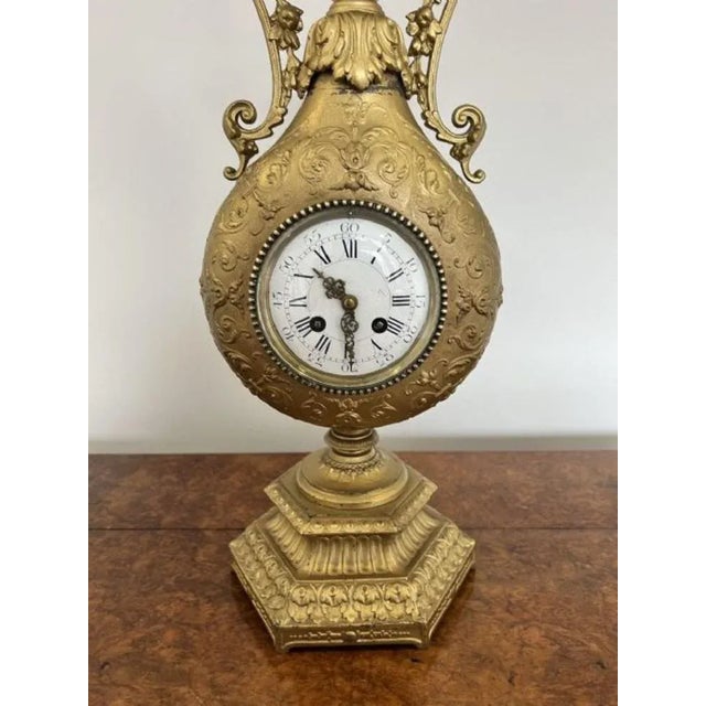 Victorian French Ornate Mantle Clock, 1860s For Sale - Image 4 of 10