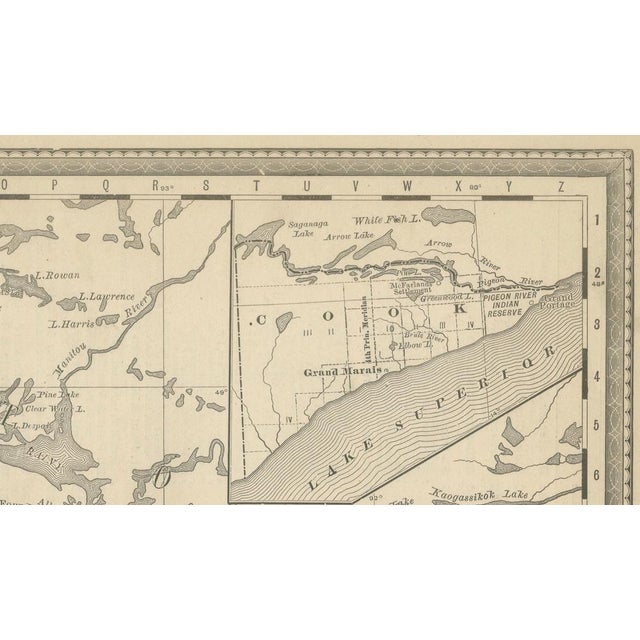 Antique Minnesota Map by Rand McNally, 1888 For Sale - Image 9 of 13