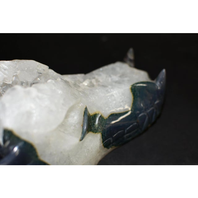 Rock Crystal Dragon's Head Statue For Sale - Image 9 of 13