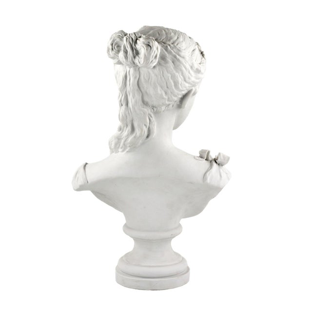 Ceramic Biscuit Porcelain Bust of a Young Girl from Charles Levy & Co, France, 1880s For Sale - Image 7 of 10
