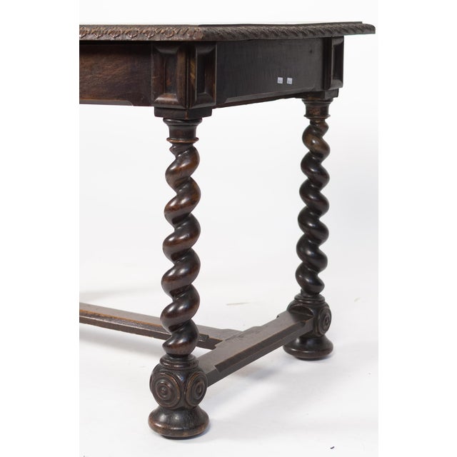 19th Century Italian Walnut Barley Twist Library / Writing Table For Sale In Houston - Image 6 of 11