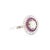 Antique White Circa 1930 Antique French Art Deco Engagement Ring, Platinum, Diamonds, and Ruby Halo For Sale - Image 8 of 9