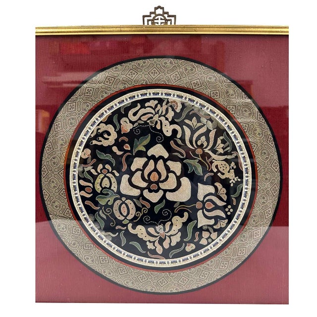 Originally purchased from Hong Kong, this Chinese antique embroidery presented in a museum quality. This textile was a...