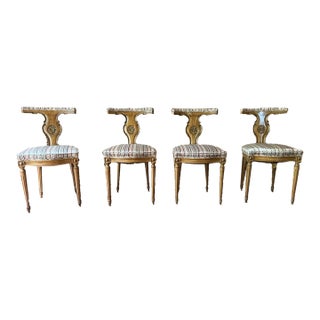 Mid 20th Century Set of 4 Neoclassical Style Dining Chairs For Sale