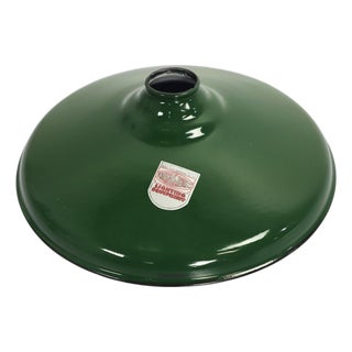 1950s Industrial Enameled Green Steel Shade by SilvKing For Sale