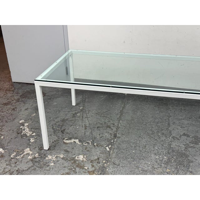 Room & Board Parsons Tempered Glass + Metal Frame Dining Table For Sale - Image 9 of 12