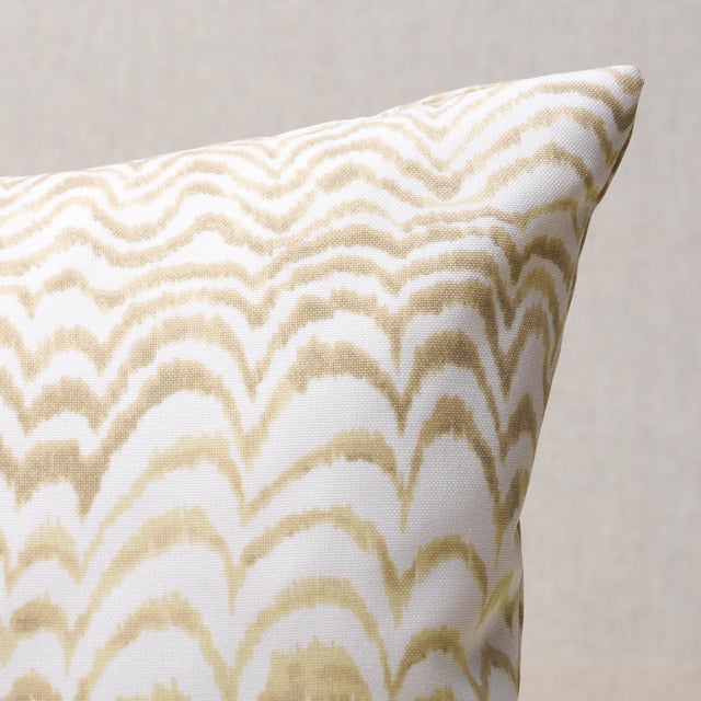 This pillow features Ink Wave Print Indoor/Outdoor by Trina Turk for Schumacher with a knife edge finish. With its unique...